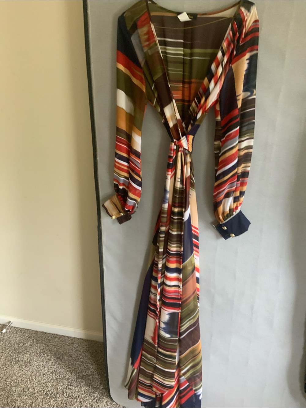 Striped Long Sleeve Maxi Dress in Multicolor - Picture 5 of 5